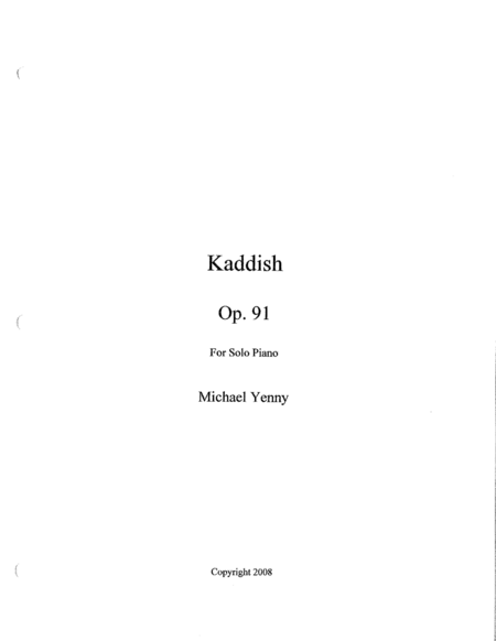 Kaddish Op 91 Sheet Music