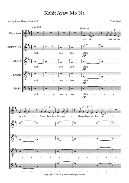 Kahit Ayaw Mo Na This Band Choral Sheet Music