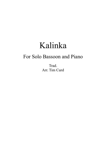 Kalinka For Solo Bassoon And Piano Sheet Music