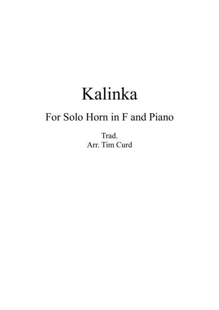 Free Sheet Music Kalinka For Solo Horn In F And Piano