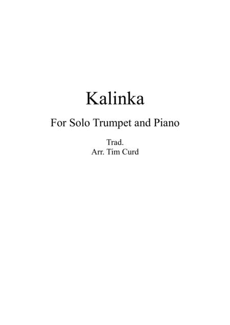 Free Sheet Music Kalinka For Solo Trumpet In Bb And Piano