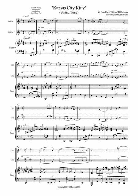 Kansas City Kitty 2 Clarinets Clarinet Duo Piano Sheet Music