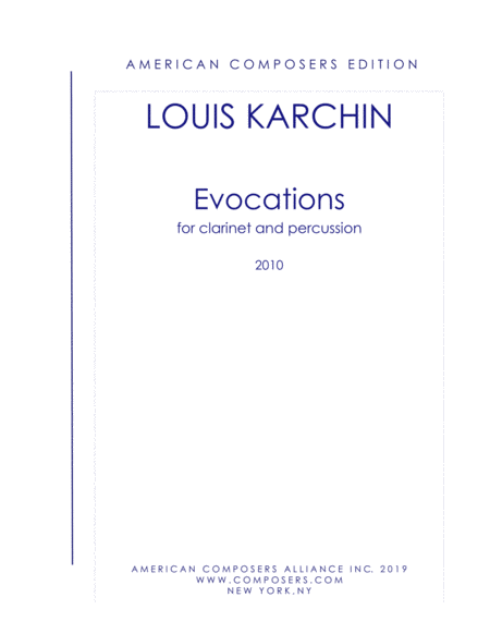 Karchin Evocations Sheet Music