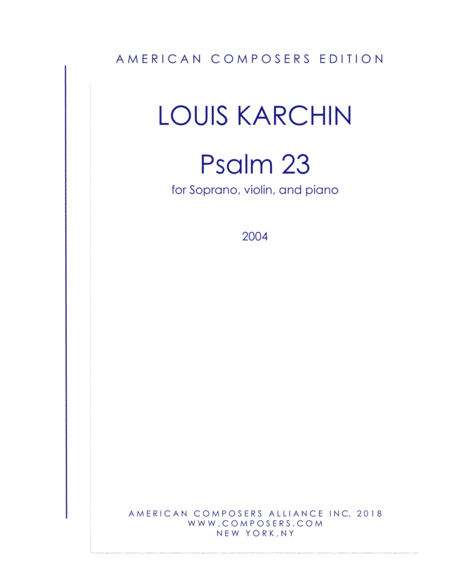 Karchin Psalm 23 Sheet Music