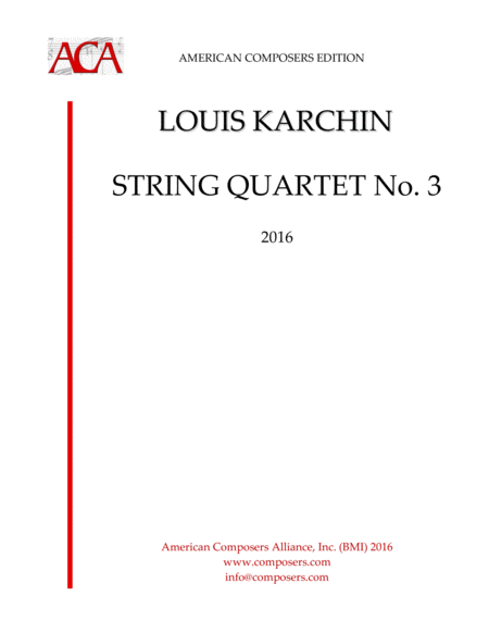 Karchin String Quartet No 3 Sheet Music