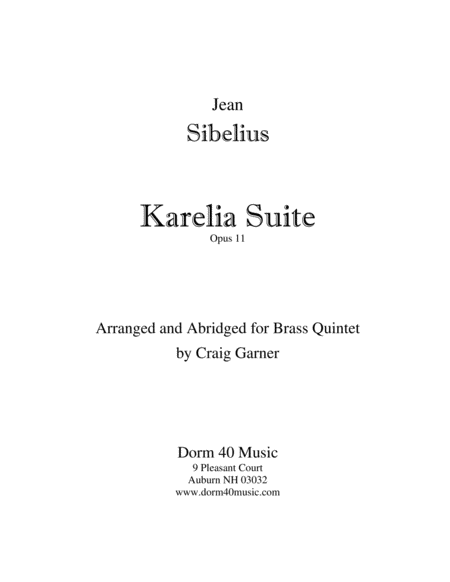 Karelia Suite Op 11 Sheet Music