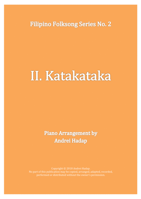 Free Sheet Music Katakataka Arranged For Piano Solo