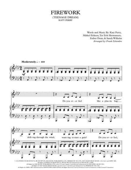 Katy Perry Firework Sheet Music