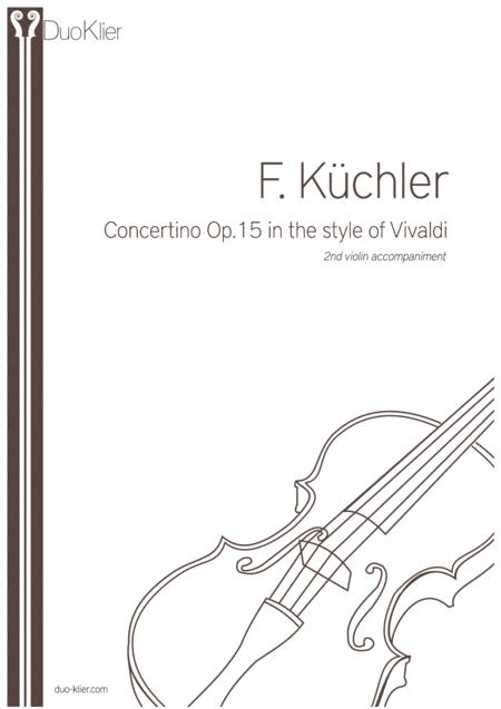 Kchler Concertino Op 15 In The Style Of Vivaldi 2nd Violin Accompaniment Sheet Music