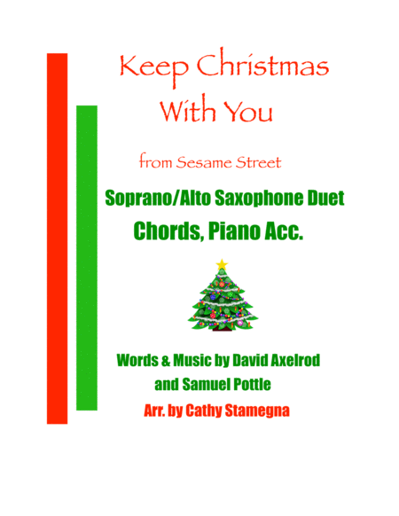 Keep Christmas With You All Through The Year From Sesame Street Soprano Alto Saxophone Duet Chords Piano Acc Sheet Music