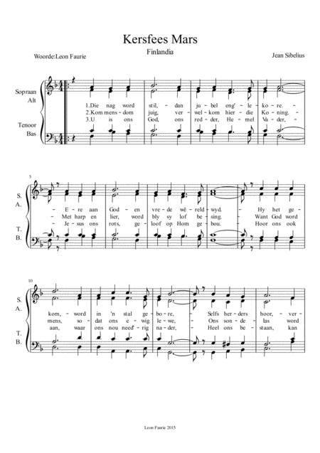 Free Sheet Music Kersfees Mars