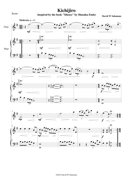 Free Sheet Music Kichijiro For Flute And Harp