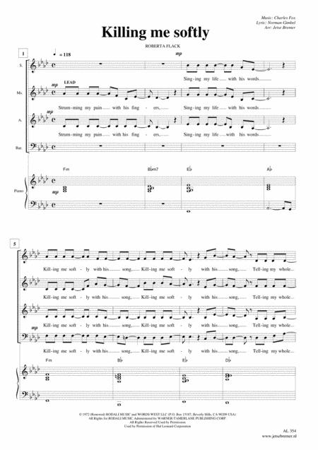 Killing Me Softly With His Song Saabar Piano Sheet Music