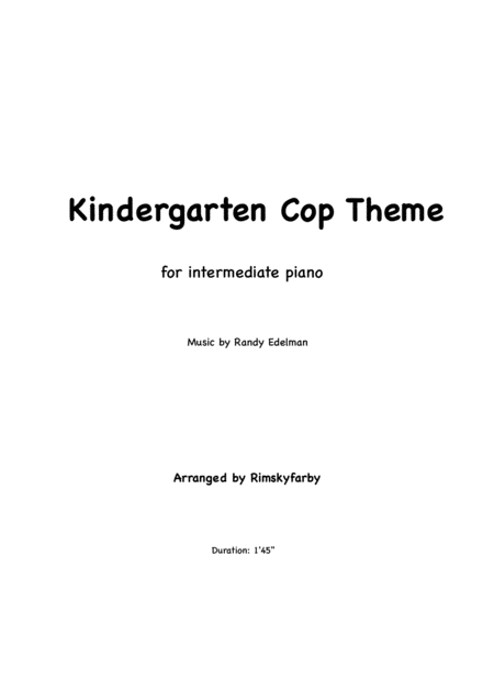 Free Sheet Music Kindergarten Cop Theme