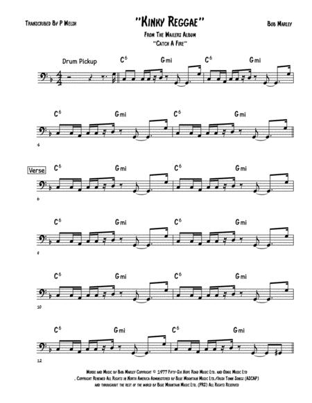 Kinky Reggae Bass Guitar Sheet Music