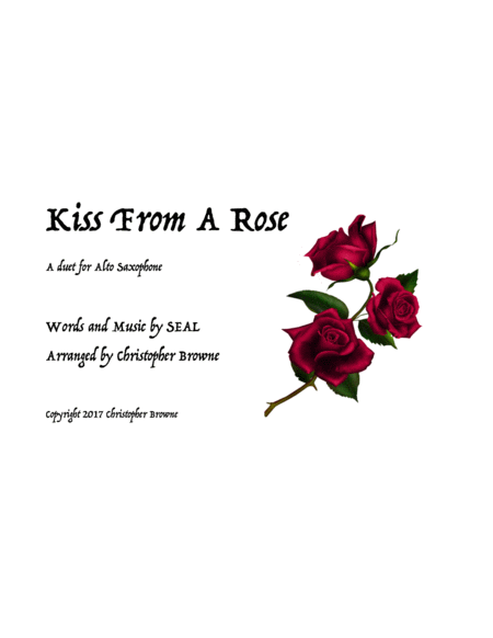 Free Sheet Music Kiss From A Rose Duet For Alto Saxophone