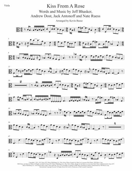 Free Sheet Music Kiss From A Rose Easy Key Of C Viola