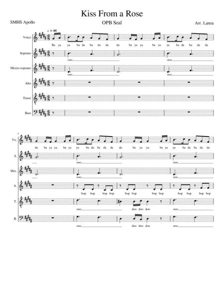 Free Sheet Music Kiss From A Rose Satb A Cappella