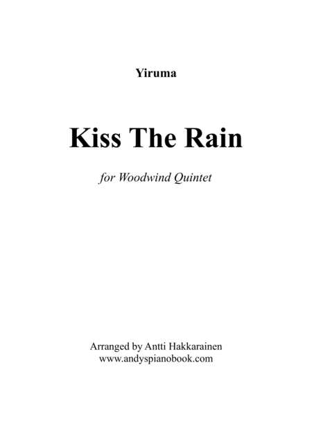 Kiss The Rain Woodwind Quintet Sheet Music