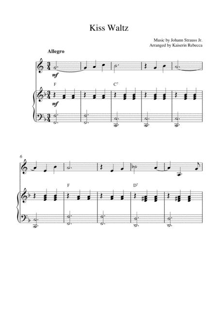 Free Sheet Music Kiss Waltz Horn Solo And Piano Accompaniment