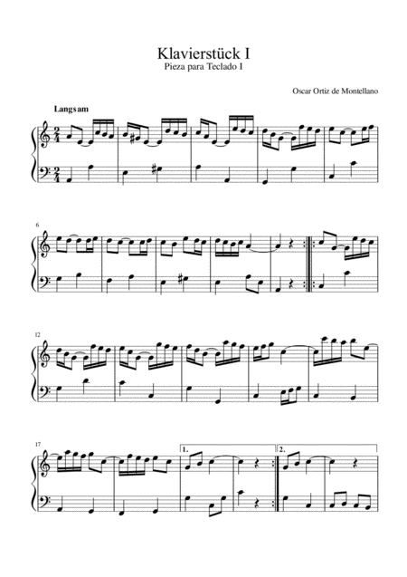 Klavierstck I Sheet Music