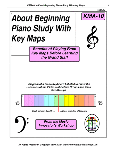 Kma 10 About Beginning Piano Study With Key Maps Sheet Music