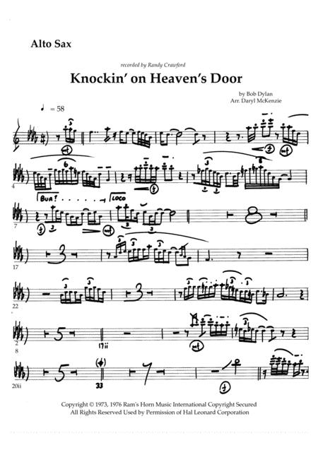 Knockin On Heavens Door Randy Crawford Vocal With 10 Piece Band Key Of E Sheet Music