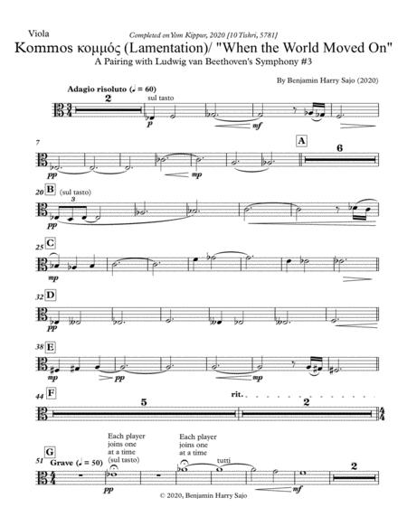 Free Sheet Music Kommos Lamentation When The World Moved On Viola