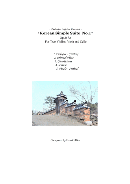 Korean Simple Suite No 1 For String Quartet Sheet Music