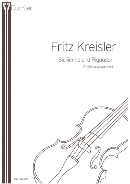 Free Sheet Music Kreisler Sicilienne And Rigaudon 2nd Violin Accompaniment
