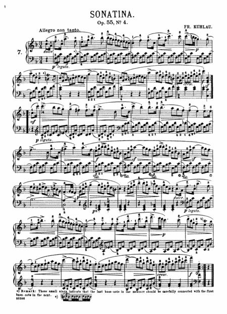 Kuhlau Sonatina Op 55 No 4 In F Major Complete Version Sheet Music