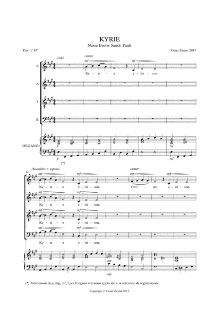 Kyrie Brevis Mass Sancti Pauli Sheet Music