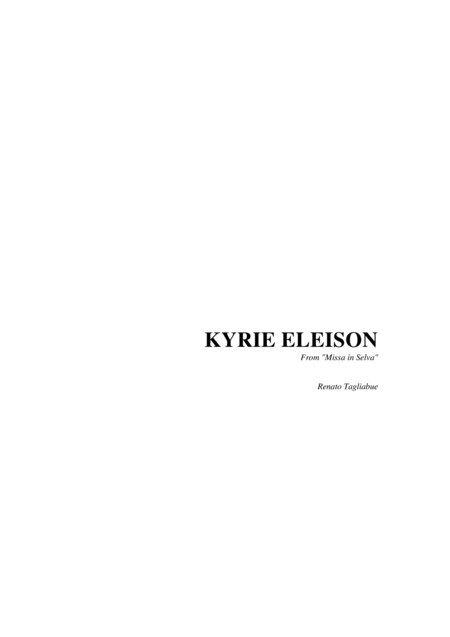 Kyrie Eleison Tagliabue Double Canon For Assembly Or Solo Satb Choir And Organ Sheet Music