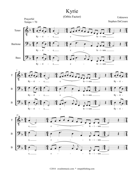 Kyrie Orbis Factor Sheet Music