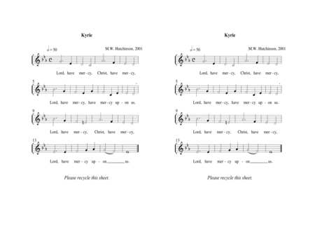 Kyrie Sanctus Inserts Sheet Music