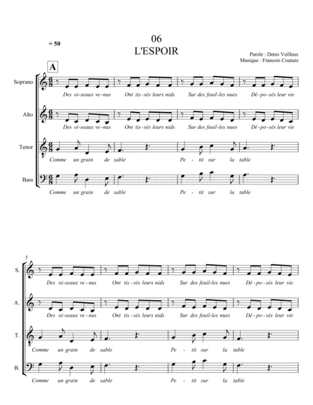 Free Sheet Music L Espoir