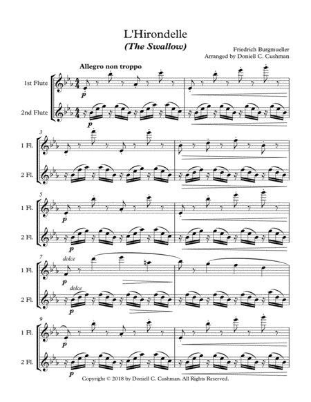 L Hirondelle The Swallow Sheet Music