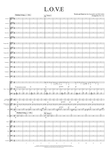 L O V E Vocal With Big Band And Strings Sheet Music