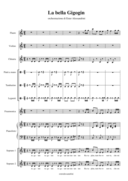 Free Sheet Music La Bella Gigogin