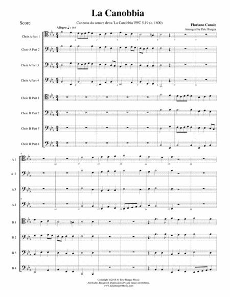 Free Sheet Music La Canobbia For Trombone Or Low Brass Octet