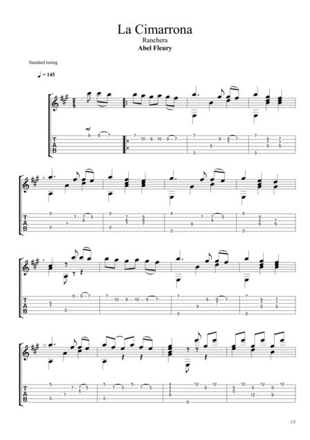 Free Sheet Music La Cimarrona Ranchera