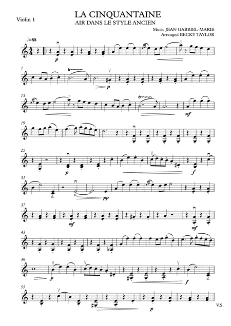 La Cinquantaine Sheet Music