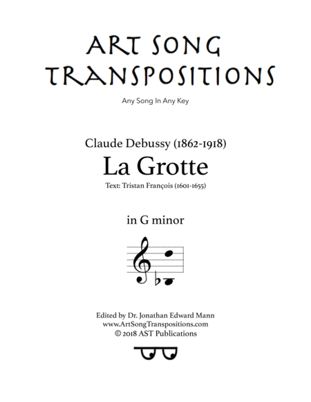 La Grotte G Minor Sheet Music