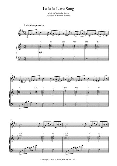 La La La Love Song Bb Clarinet Solo And Piano Accompaniment Sheet Music