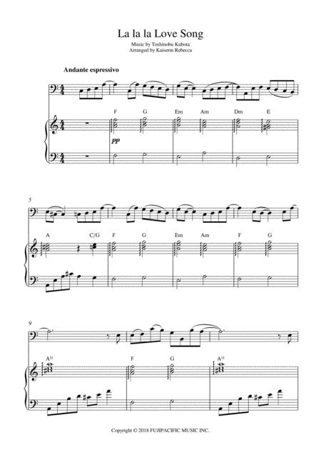 Free Sheet Music La La La Love Song Cello Solo And Piano Accompaniment