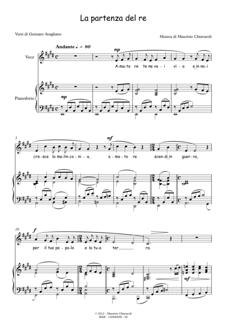 Free Sheet Music La Partenza Del Re