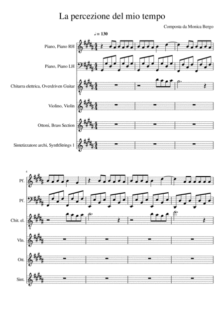 La Percezione Del Mio Tempo Sheet Music