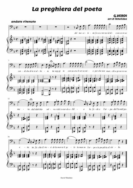 Free Sheet Music La Preghiera Del Poeta