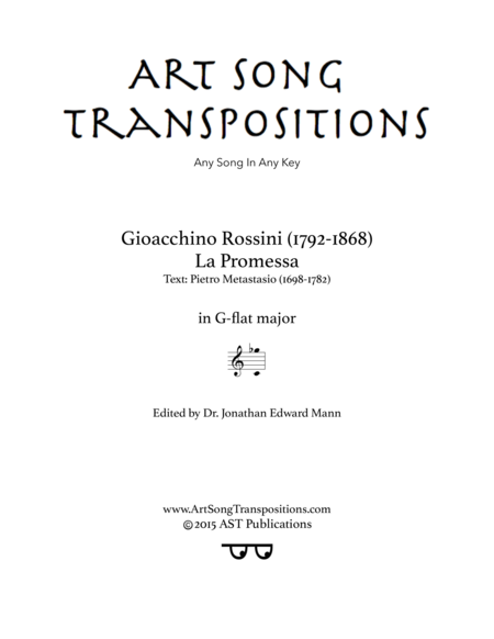 Free Sheet Music La Promessa G Flat Major