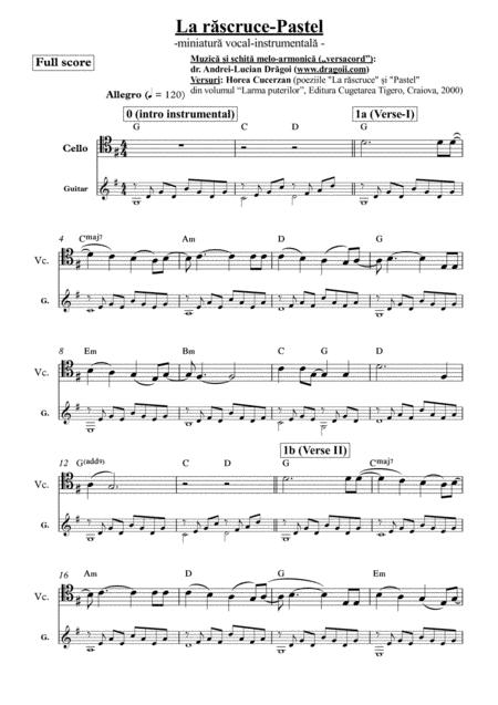 La R Scruce Pastel At Crossroads Pastel Vocal Instrumental Musical Miniature Sheet Music